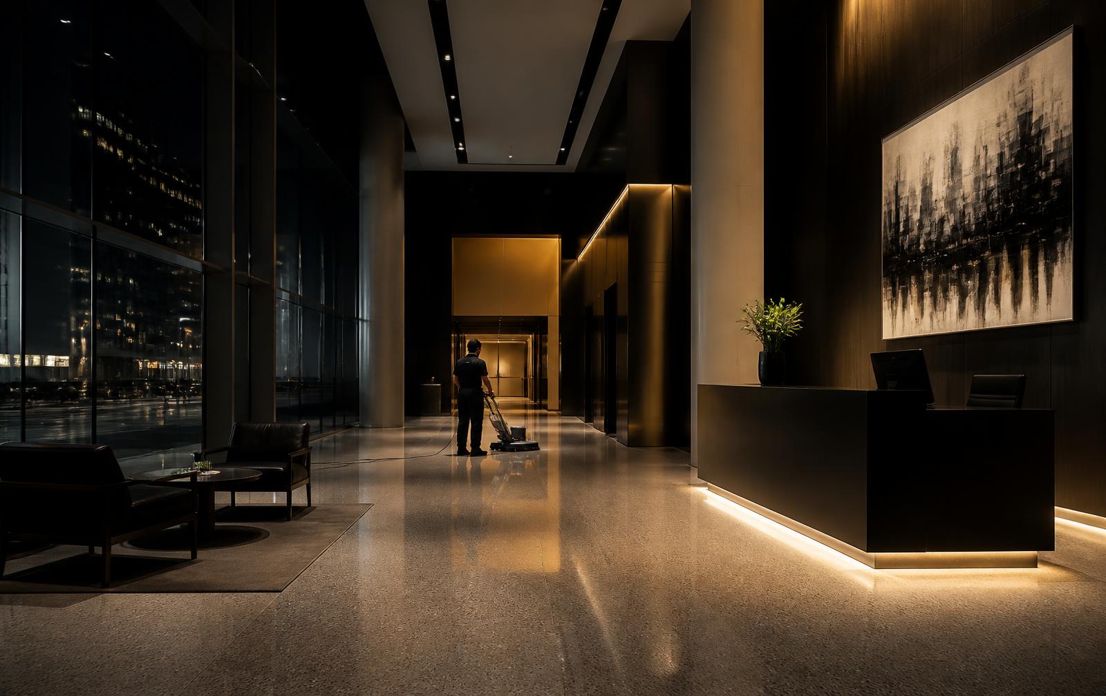 Commercial building interior maintained by Probello crews